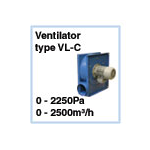 Ventilator type VL-C med lige skovle og lukket ventilatorhjul